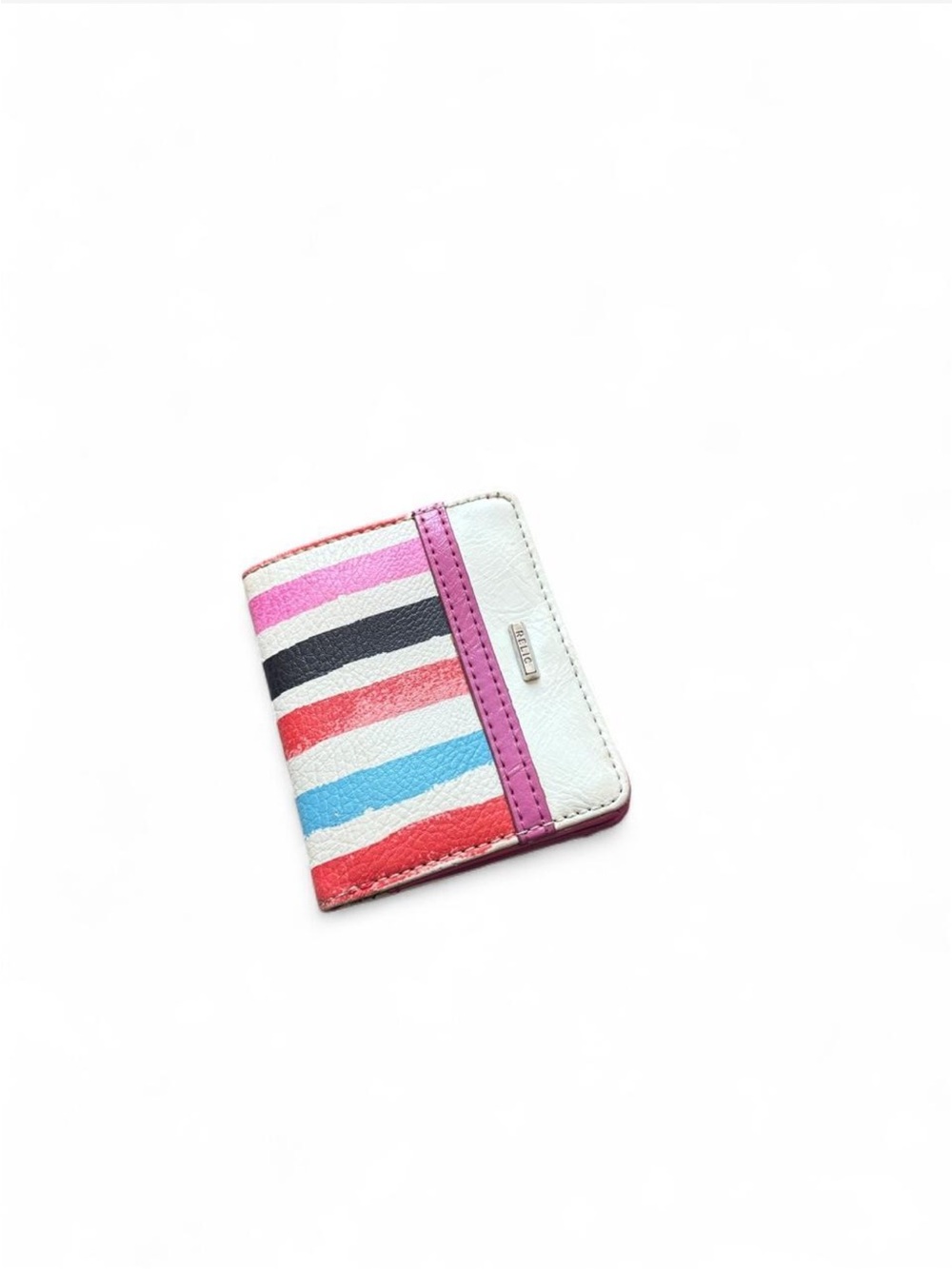 Relic Striped Multicolor Leather Card Holder - Pink Accent